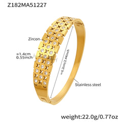 Cubic Zirconia Textured Bangle Bracelet