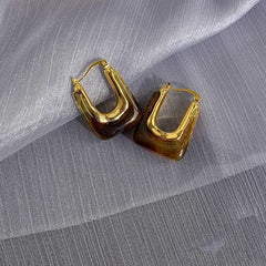 Nicolette Vintage-Inspired Resin Geometric Huggie Earrings