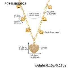 18K Gold-Plated Heart Charm Y-Necklace