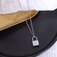 Polished Lock Pendant Necklace