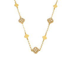 Cubic Zirconia Clover Necklace or Bracelet