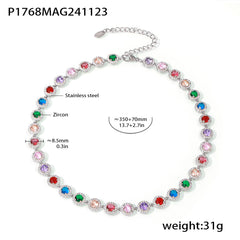 Heart & Round Cubic Zirconia Necklace & Bracelet