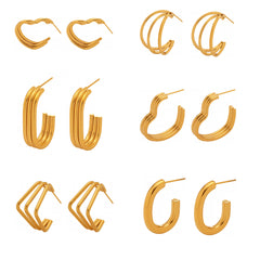 Layered Geometric Hoop Earrings