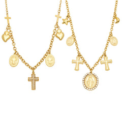 18K Gold-Plated Cross Pendant Necklaces