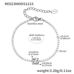Cubic Zirconia Initial Chain Bracelet