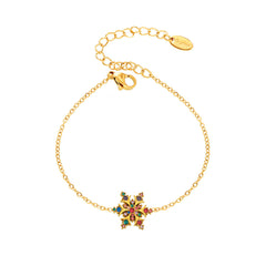 18K Gold-Plated Sparkling Snowflake Chain Bracelet