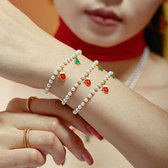 Christmas Bead Charm Necklace or Bracelet