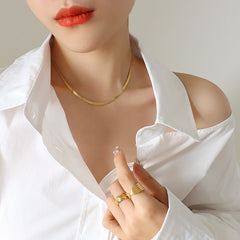 Flat Snake Chain Necklace & Bracelet