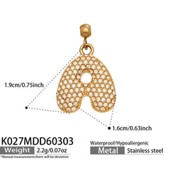 Cubic Zirconia Letter Charms & Separate Necklace Chains