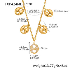 18K Gold-Plated Rounded Link Necklace or Bracelet
