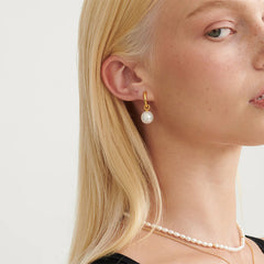 Nicolette Vintage-Inspired Pearl Hoop Earrings