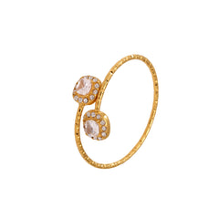 Heart or Square Cubic Zirconia Open Ring