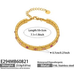 Colored Cubic Zirconia Link Bracelet