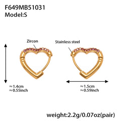 18K Gold-Plated Heart Cubic Zirconia Hoop Earrings