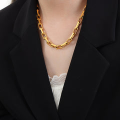 Chunky Rectangular Link Necklace and Bracelet