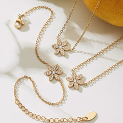 Floral Cubic Zirconia Necklace or Bracelet
