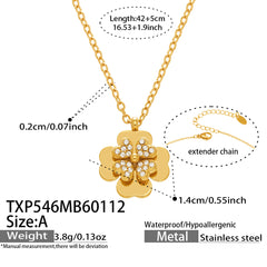 18K Gold-Plated Sculptural Clover Jewelry