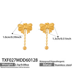 Bow and Heart Drop Earrings or Necklace