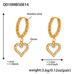 Gold-Tone Heart Charm Earring Designs