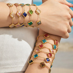 Color Crackle Accent Flower Jewelry