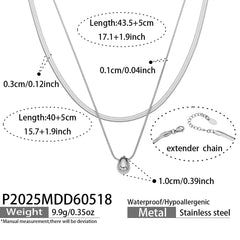 Layered Teardrop Pendant Necklace