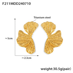 Textured Petal Stud Earrings
