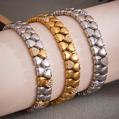 Cubic Zirconia Heart Bead Bracelet Designs
