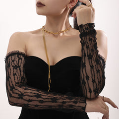 18K Gold-Plated Multi-Tassel Long Necklace