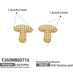 18K Gold-Plated Cubic Zirconia Initial Earrings