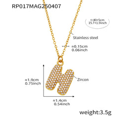 Cubic Zirconia Initial Pendant Necklace