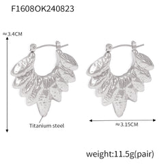 18K Gold-Plated Layered Leaf Hoop Earrings