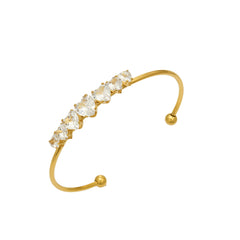 Gold-Tone Cubic Zirconia Open Cuff Bracelet
