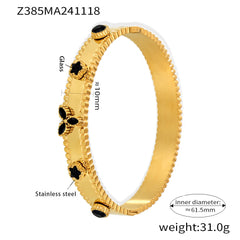Snowflake or Three-Petal Stone-Accent Clasp Bracelet