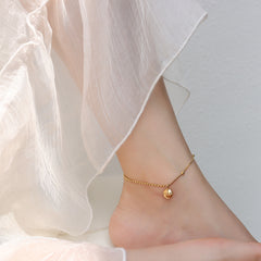 Gold-Tone Fine Bead Anklet