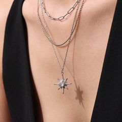 18K Gold-Plated Cubic Zirconia Starburst Necklace
