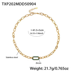 Cubic Zirconia Open Link Necklace and Bracelet