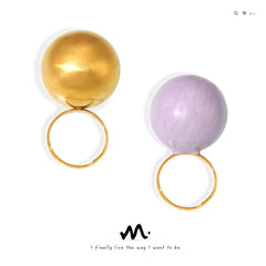 Enamel Sphere Open Statement Ring