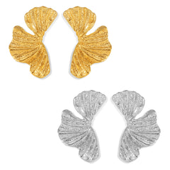 Textured Petal Stud Earrings