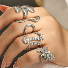 18K Gold-Plated Sculptural Open Ring Collection
