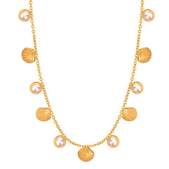 Shell and Cubic Zirconia Charm Necklace