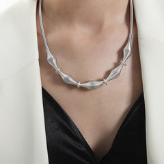 Gold-Tone Sculptural Layered Chain Necklace