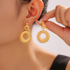 18K Gold-Plated Snake Drop Earrings