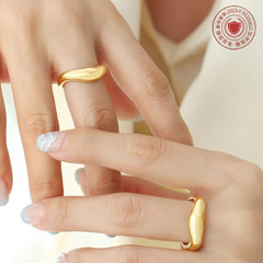 18K Gold-Plated Curved Open Band Ring