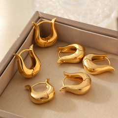 18K Gold-Plated Tulip-Inspired Hoop Earrings
