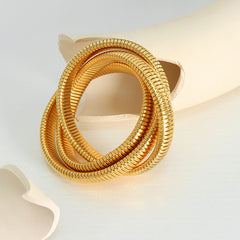 Ribbed Triple Coil Bracelet