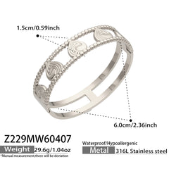 Openwork Heart & Scroll Bangle Bracelets
