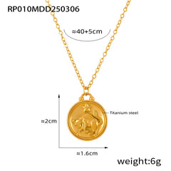Zodiac Coin Pendant Necklace