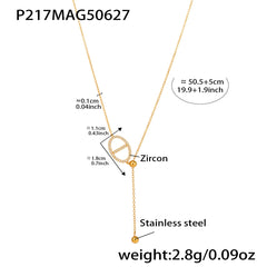 Cubic Zirconia Sliding Lariat or Separate Chain Necklace