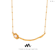 Freshwater Pearl Rose Accent Necklace