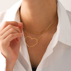 18K Gold-Plated Open Heart Pendant Necklace